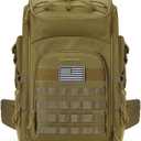 Maelstrom Tactical Backpack for Men, Water Resistant 40L Military Backpack, for Hiking, Camping, Gym with Molle System (Khaki)