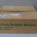 Amazon Basics Poly Bubble Self-Seal Mailers, Water-Resistant, Tear-Resistant, 10.5" x 16", White/Grey, 100-Pack