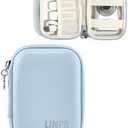 Linpr Digital Camera Case for CAMKORY, KODAK PIXPRO FZ45/FZ55, Canon IXUS 285 HS, Lecran, Small Travel Compact Camera Holder with Mesh Pocket for Accessories SD Card (Blue)