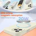 Liquid Silicone Case for iPhone 12 pro with Magnetic Ring Stand, Upgraded Camera Lens Protection, Mil-Grade Drop Shockproof, Anti-Scratch Microfiber Lining Silicone Case (Beige)