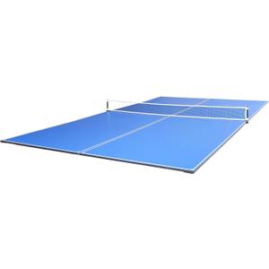 JOOLA Ping Pong Conversion Top with Net Set for Billiard and Pool Tables - Regulation Top Converts Billiards into Ping Pong Table - Includes Foam Padding for Protection - Steel Frame Option (Blue)
