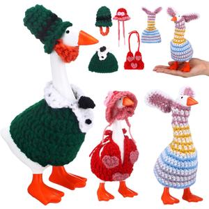 3 Set 7 Inch St Patricks Day Desk Goose Outfits Shamrocks Bunny Small Porch Goose Costumes Combination Porch Geese Outfits Cute and Funny Geese Clothes for Magnetic Statue