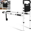 Bed Rails for Elderly Adults Safety 2026 Upgrade - ASTM-Certified Adjustable Bed Cane Supports 350LBS with Non-Slip Grip & Storage Pocket, Tool-Free Assembly Stable Bed Assist Rails for Seniors (Medium-Curved handle, Black)