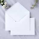 PONATIA 50 PCS/Pack A7 Envelopes, 5.25 x 7.25'' White Envelope, Perfect for 5 x 7 Wedding Invitation Cards, Christmas Gift Cards Envelopes, Acrylic Invitations, Photos