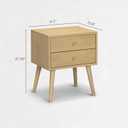 NTC Lux Nightstand with 2 Drawers, Featuring Adaptable Design, 150 lbs Load Capacity, Water-Resistant, Elevate Your Space, Easy Assembly - Sand 13.8"D x 17.7"W x 21.5"H