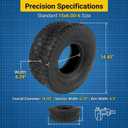 15x6.00-6 Heavy Duty Lawn Mower Tire, Tubeless Front Tire for Riding Mower Tractor Golf Cart, 570 lbs Load Capacity, Metal Construction