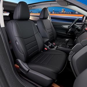 Rogue Seat Covers Custom Fit for Rogue (Not for Sport) S/SV/SL 2014 2015 2016 2017 2018 2019 2020 Full Set,Faux Leather (Black)