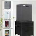 YMYNY Mini Fridge Stand with Storage, Mini Fridge Cabinet with Fabric drawers, 250lbs Heavy-Duty Compact Refrigerator Table, Coffee Bar Shelf, for Home, Office, Bedroom, Black HBR008B