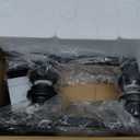 Unicozin Modern Bathroom Light Fixtures, 4 Light Vanity Lights Over Mirror, Black Wall Lamp with Clear Glass for Living Room Cabinet Bedroom Porch