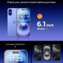 UNBREAKcable 2PCS Screen Protector for iPhone 16-1 Privacy Tempered Glass+1 Clear Glass Double Shatterproof [Easy Installation Frame] [9H Hardness] [Case Friendly] Anti-Scratch for iPhone 6.1 inch