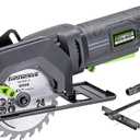 Genesis Mini Circular Saw 4.0 Amp 4-1/2" with 24T Carbide-Tipped Blade, Rip Guide, Vacuum Adapter, and Blade Wrench (GCS445SE)