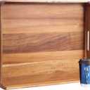 Decent Vrvege Large Wooden Ottoman Tray, Great 22"x18" Rectangle Trays for Big Ottoman Counter, Huge Kitchen Wood Serving Tray Round Corner, Living Room Coffee Table Decor Centerpiece Organizer Trays