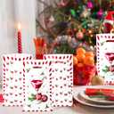 4 x 50Pcs Christmas Goody Gift Bag - ArianQicult Christmas Watercolor Plastic Snacks Party Favor Tote Bags with Handles Xmas Wrap Supplies for New Year Winter Holiday Goodie Gift Party Decoration Supplies