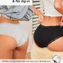 Sth Big Cotton Underwear for Women High Waisted Womens Underwear Pack Sexy Lace Edge Bikini Cheeky Panties Girls Brief (XL)