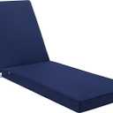 Favoyard Chaise Lounge Cushions Outdoor 72 x 21 x3 Inch Waterproof & 3-Year Fade Resistant Outdoor Lounge Chair Cushions with Removable Cover, Ties and Hidden Zipper for Patio Pool Lounge Chairs