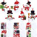 VitalCozy 30 Pack Christmas Craft Kits for Kids Bulk Make You Own Snowman Felt Ornaments for Winter Party Christmas Tree Decorations, 6 Styles