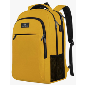 MATEIN College Backpack, Extra Large TSA Friendly Carry On 17.3 Inch Laptop Backpack with USB Charging Port, Anti Theft Flight Approved Business Work Travel Computer Backpack Bagfor Women Men, Yellow