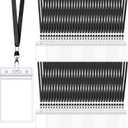 Fumete 100 Sets Name Tag Lanyards with ID Badge Holder Durable Clear Cruise Teacher Lanyards with Plastic Waterproof ID Badge Holders Bulk for Adults Teacher School Office Ship Cards(Black)