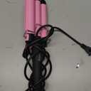 3 Barrel Curling Iron Hair Crimper: Birthday Gifts for Women Aleath Dual Voltage Adjustable Temperature Three Barrels Hair Waver - Ceramic 1 inch Curler Wand (Pink)