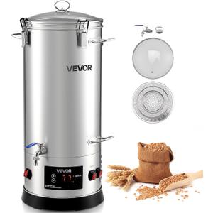 VEVOR Beer Brewing Equipment, 8 Gal/30L 304 Stainless Steel Home Beer Brewer,1500W All-in-One Home Brewing Kit with Tall strainer, Integrated Inner Barrel & Reinforced Handle