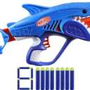 NERF Junior Wild Sharkfire, Easy Play Dart Blaster, 8 Nerf Elite Darts, Nerf Blaster Shark Toys for 6 Year Old Boys & Girls & Up, Outdoor Toys