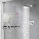 KENES Brushed Nickel 10-Inch Shower Head and Handle Set, Square Shower Faucet Set Bathroom Rainfall Shower System Wall Mount, KE-6024B (Shower Valve Included)