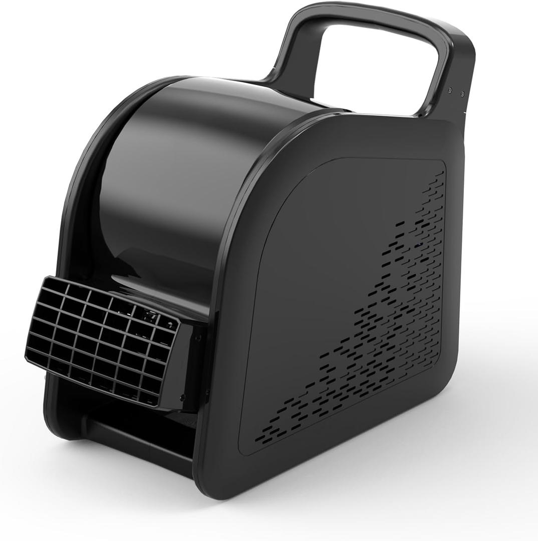Blower Fan for Drying Cooling and Ventilating, Air Mover for Home Garage Workshop and Job Site Use, Air Mover Blower Fan with 185 Rotation, 3 Speeds, 2 AC Outlets, Black