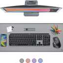 Logitech Desk Mat - Studio Series, Multifunctional Large Desk Pad, Extended Mouse Mat, Office Desk Protector with Anti-slip Base, Spill-resistant Durable Design, in Mid-Grey