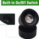 2 Pack 12V LED COB Ceiling Spotlight Downlight with Switch, Surface Mounted 330 Adjustable Dimmable RV Wall Light Accent Lamp, 12 Volt Reading Lamp for Boat, Camper, Truck, Trailer, Caravan
