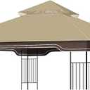 Replacement Gazebo Canopy, 10 x 12 FT Durable Outdoor Roof Cover – Fits Regency II Patio Gazebo LGZ798PST, A101004104, A101004105 (Khaki)