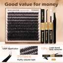 Thick Eyelash Extension Kit Volume Lash Clusters Kit 10-18mm Individual Lashes Clusters 100D DIY Lash Extension Kit 200pcs Clusters Lash with Bond and Remover Lash Applicator by Focipeysa