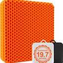 Gel Seat Cushion, Super Large & Thick Office Chair Cushion for Long Sitting - Back Hip Tailbone Pain Relief Cushion, Egg Seat Cushion Desk Chair Pads for Cars Wheelchair -19.7 (Orange)