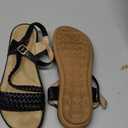 Aomigoct Dressy Womens Sandals Summer: Comfortable Strappy Flats Sandals Women - Casual Walking Woman Shoes, 8.5 Black