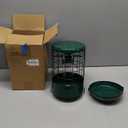 Kingsyard Upgraded Squirrel-Proof Caged Bird Feeder for Outdoor Hanging - Additional Storage Tube Bird Feeder with 4 Feeding Ports & Perches, Easy to Clean & Refill Green