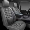 Full Coverage Leather Car Seat Covers Full Set,Waterproof Seat Covers for Cars,SUVs Trucks, Car Seat Cushion,Car Seat Protector with 5 Seats Grey, Full Set (Front and Rear-5 Seats)