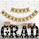 Curyidy Graduation Decorations Letters Marquee Signs, Light Up Class of 2025 Marquee Lights for Birthday, New Year, High School College Graduation Party Decor-Grad (Black)