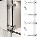 2 Sets Opening Door Hinge Set 180° Parallel Opening Cabinet Wardrobe Door Sliding Load-Bearing 17.6lbs Heavy Duty Hinge