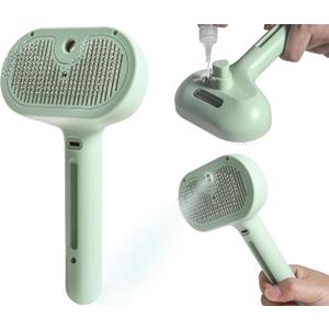 Spray Cat Brush for Shedding - Water Brush for Cats and Dogs with Steam - Pet Hair Removal Comb with Water Tank and Release Button-Pet Spray Hair Comb (Sky Blue)