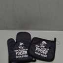 Don't Make Me Poison Your Food,Funny Oven Mitts and Pot Holders,Silicone Non-Slip Oven Mitts,Chef Gift,Housewarming Gift Ideas,Cooking Baking BBQ Gifts