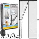 AUGO Magnetic Thermal Insulated Door Curtain - Transparent EVA Door Cover for Winter- Keeps Warm Air in and Cold Air Out - Home Winterizing Products - Patent Pending Keep Open Feature - 38 x 83 Inch
