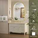 24X36 Inch Arched LED Mirror for Bathroom,3-Color Gold Framed Arched Wall Lighted Vanity Mirror with Lights, Anti-Fog, 3000K/4500K/6000K Dimmable, ETL Listed LED Driver