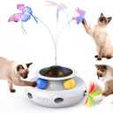 Pawtners Interactive Cat Toy, 4 in 1 Automatic Interactive Kitten Toys for Indoor Cats Rechargeable with Fluttering Butterfly, Track Balls and Ambush Feather