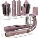 Dyson Airwrap Holder, Dyson Airwrap Wall Mount Clear Acrylic Organizer, Shark Hair Dryer Holder Stand with 8 Slots Cord Hook, Heat-Resistant Storage for Bathroom/Vanity UEMUSI