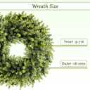 Spring Summer Boxwoods Green Wreath for Front Door Decor, 18-20Inch Greenery Artificial All Seasons Wreaths for Wall Window Porch Home Farmhouse Outdoor Outside Indoor Hanging Decorations