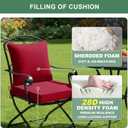 Summsun Waterproof Patio Cushions for Outdoor Furniture, Fade Resistant Back Pillow and Seat Cushion Set for Couch Replacements, 24 x 24 Inch, Red, Set of 4