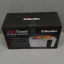 Mueller UltraToast Full Stainless Steel Toaster 4 Slice, Long Extra-Wide Slots for Bagels and Waffles, 6 Browning Levels, LED Display, Cancel/Defrost/Reheat Functions & Removable Tray, Kitchen Gadgets