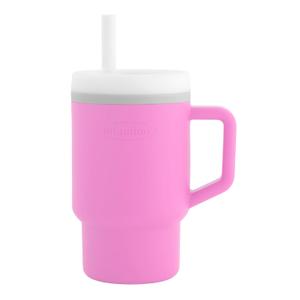 Infantino My 1st Tumbler, Silicone Sippy Cup with Straw & Handle, Spill-Resistant, for On-the-Go, BPA-Free Transition Cup, Cotton Candy (Small)