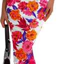 PRETTYGARDEN Women's 2026 Summer Floral Bodycon Maxi Dresses Ribbed Strapless Tube Casual Boho Party Long Dress (White, M)