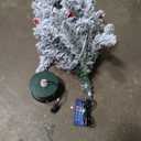 2FT Musical Rotating Snow Flocked Prelit Small Christmas Tree, White Tabletop Christmas Tree with 50 LED Lights, Battery or USB Cable Operated, Timer, Xmas Tree for Holiday Decoration