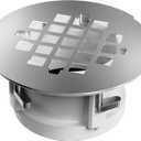 Shower Drain Replacement Kit for Fiberglass & Plastic Shower Pans, Installs from Top Only, Fits 2" Schedule 40 PVC/ABS, Cast Iron & Steel Pipes, 4" to 4.5" Drain Flange Openings, (Brushed Nickel)